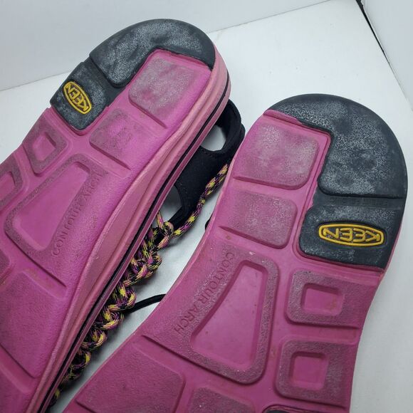 Keen Uneek Womens Size 8.5 Rope Sandals Pink Black Hiking Camping Fishing *flaw - Picture 7 of 7